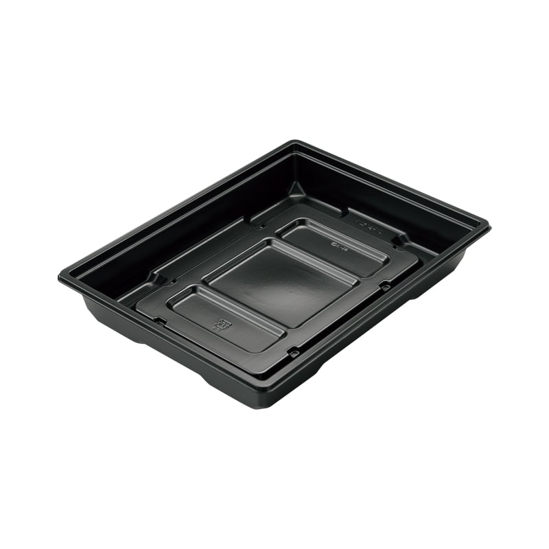 リスパック 弁当容器 饗膳 本体 10B 黒 50枚/袋(ご注文単位12袋)【直送品】