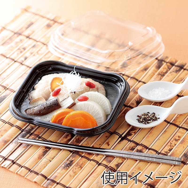 リスパック 惣菜容器 ペットクッカーデリシェフ 本体 16-14B 黒 50枚