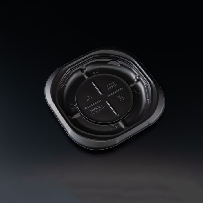 リスパック 惣菜容器 バイオデリカサラエル 本体 M19 BA RHBL451 黒 50枚/袋(ご注文単位8袋)【直送品】