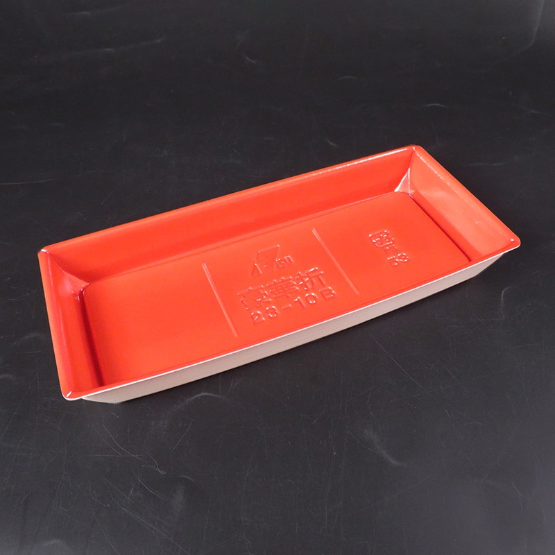 (800枚) 刺身容器 豪華折 23-10B 桐木目朱 リスパック 00739898