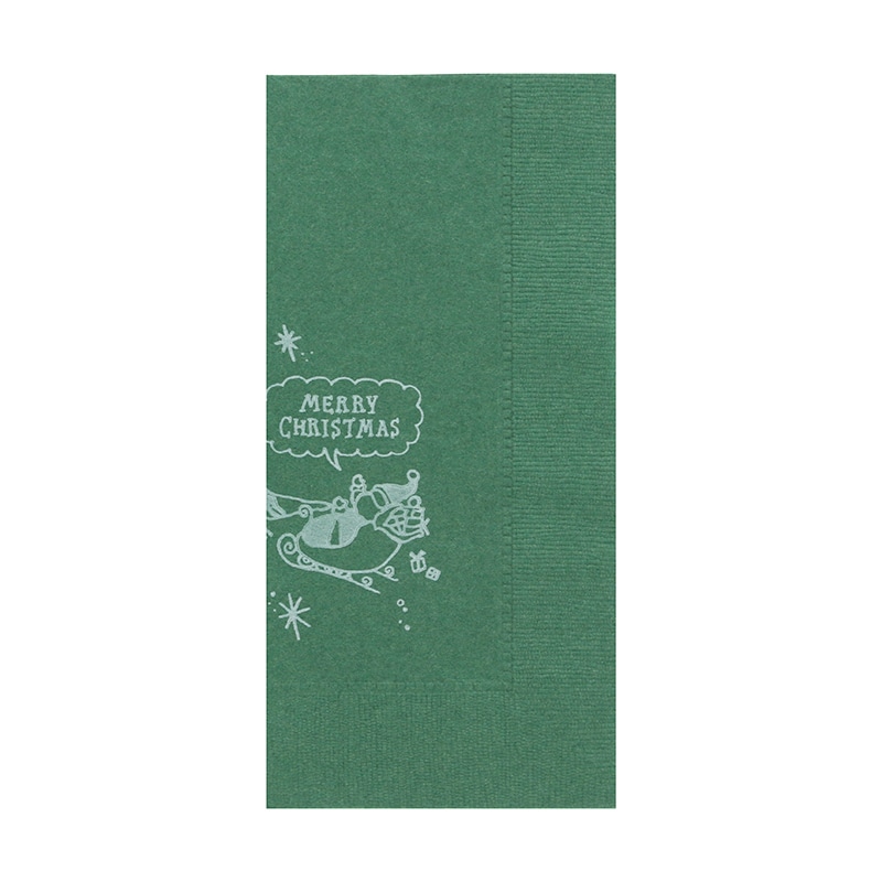 オリエンタル紙業 紙ナプキン クリスマス 2プライ 445mm角 8折 LUC-28 イタリアングリーン 50枚/束（ご注文単位20束）【直送品】