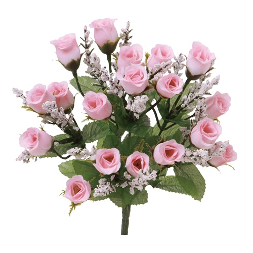 ビバ工芸 造花 ミニローズブッシュ ソフト／ピンク VF6616 1本（ご注文