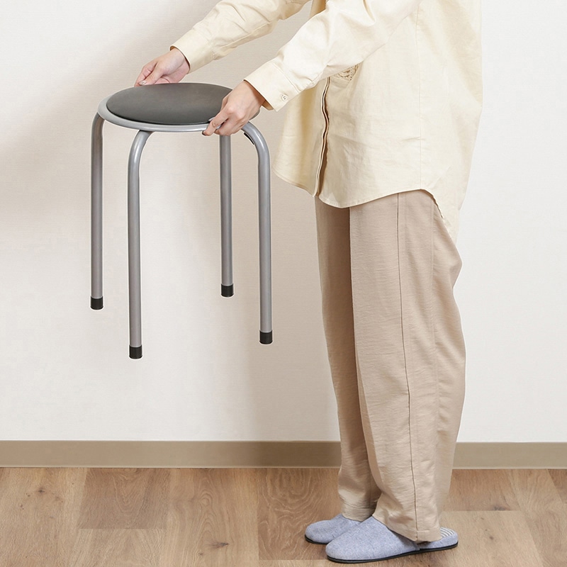 パイプ丸イス FB-01BK（1010BK）【12個セット】 ブラック 手渡し可【36