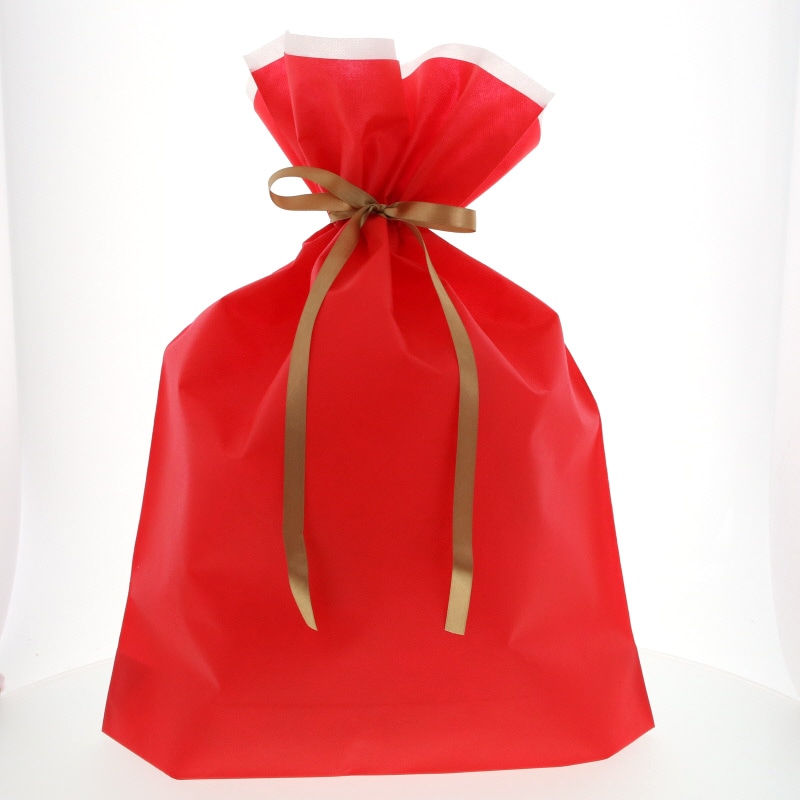 カクケイ 不織布巾着袋 FK3071 LL レッド 10枚/パック