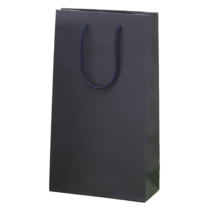 ヤマニパッケージ カラーバッグ　ワイン2本  YW-18　ネイビー 100枚/箱（ご注文単位1箱）【直送品】