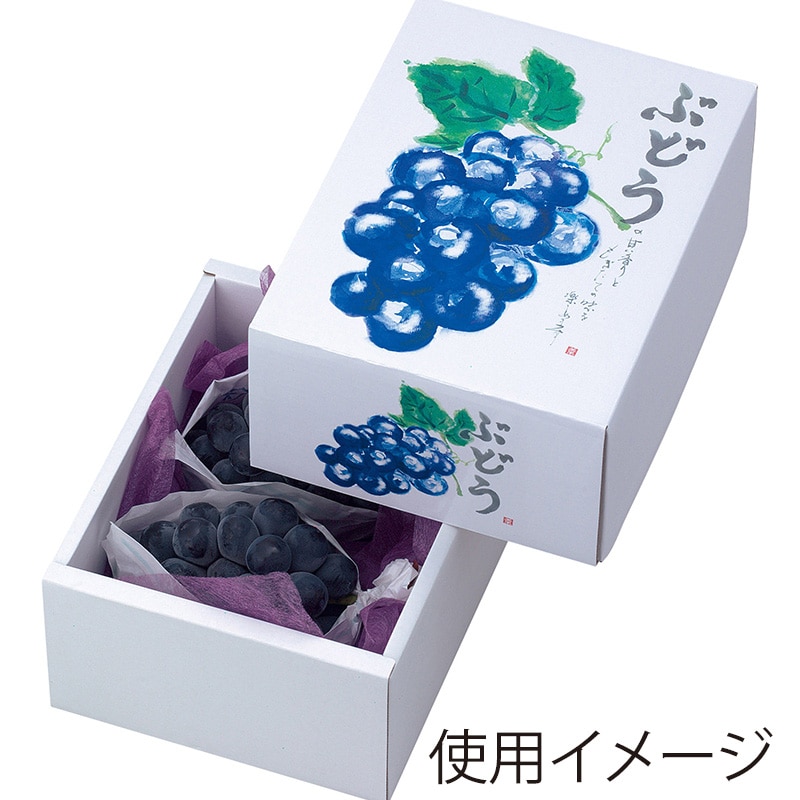 ヤマニパッケージ ぶどう箱 もぎたてのぶどう L-2044 10枚/束（ご注文