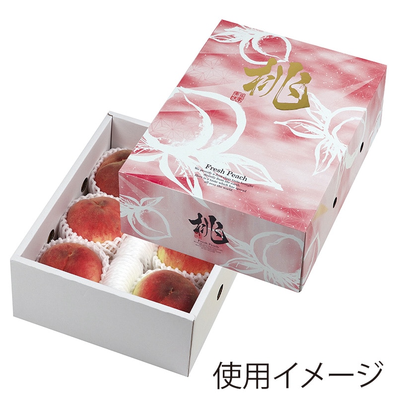 ヤマニパッケージ 桃箱 桃だより 2kg L-2295 10枚/束（ご注文