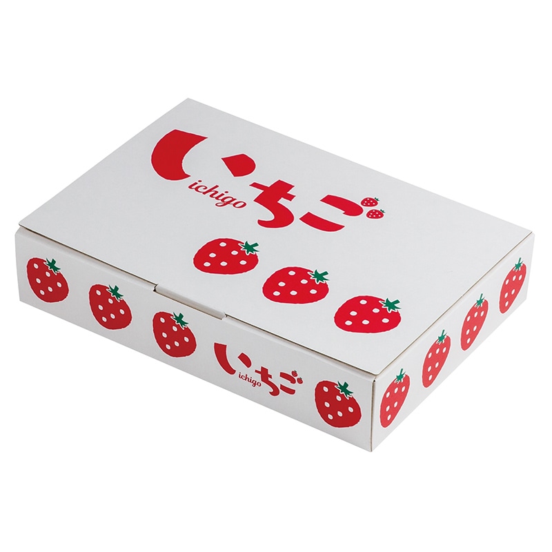 ヤマニパッケージ いちご箱 イラストいちご 平詰め 250g×2P L-2504 10