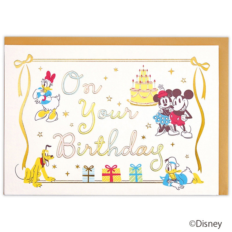 お誕生日カード ムーミン 箔 仲間とバースデー文字Ⅱ【誕生お祝い／立体カード