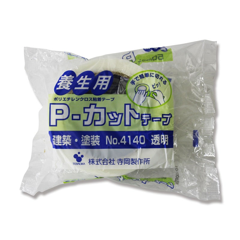 寺岡製作所 養生用 Pカットテープ No.4140 50mm×25m 透明 1巻