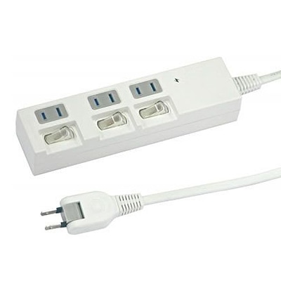 ヤザワコーポレーション 個別スイッチ付節電タップ 3個口 1m 白