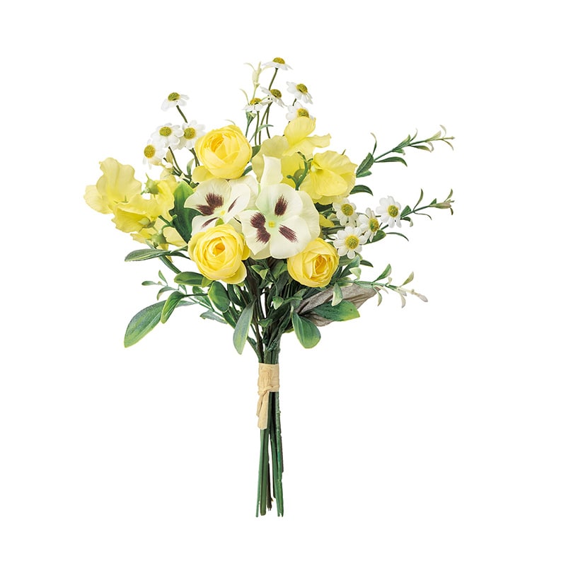 アートフラワーブーケ　ラナンキュラス　カロライナジャスミン　立体絵画　花　造花 アートフラワーブーケ ラナンキュラス カロライナジャスミン