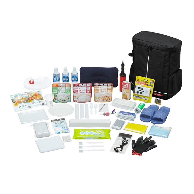 アイリスオーヤマ 防災セット 食品付き 1人用 43点 298608 1セット（ご