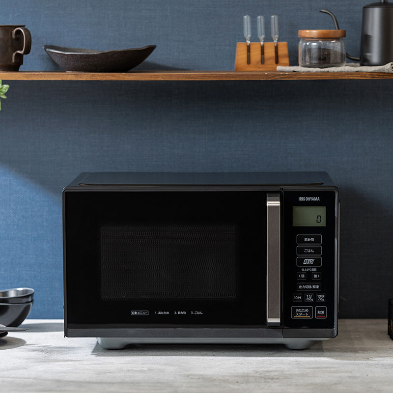 IRIS OHYAMA 電子レンジ22L IMB-F2202-B ブラック 電子レンジ 22L フラットテーブル 時短ブースト機能 IMB-F2202-B