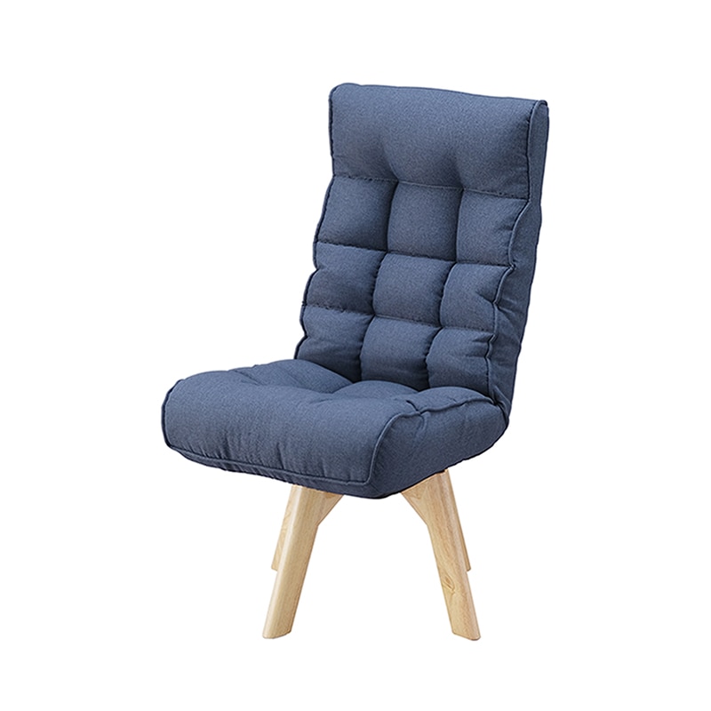 アイリスオーヤマ 回転ファブリックチェア　リクライニング 幅45cm　ブルー FACN-K 1個（ご注文単位1個）【直送品】