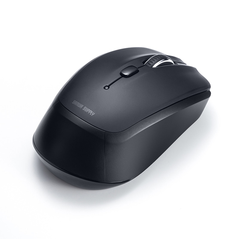 サンワサプライ ワイヤレスブルーLEDマウス 5ボタン ブラック MA