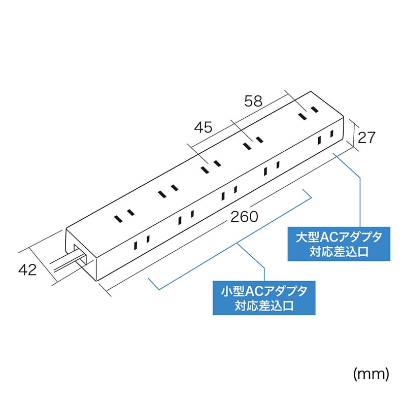 サンワサプライ 電源タップ 強力ネオジムマグネット付き 2P 10