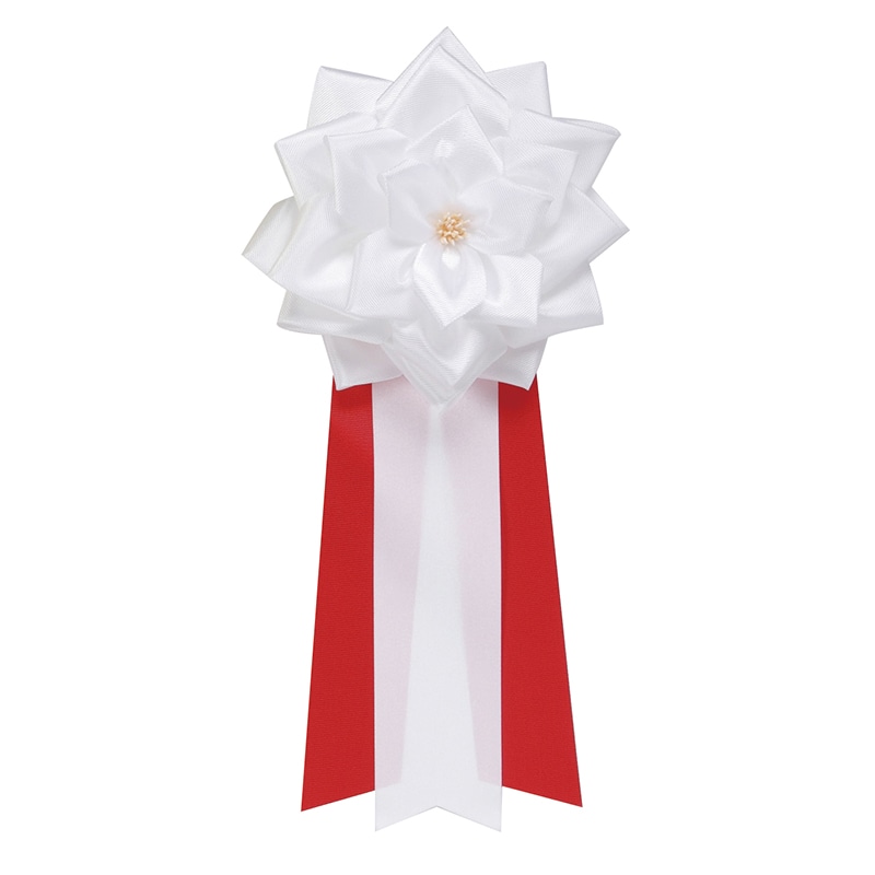 銀鳥産業 徽章リボン キ-5RDN 徽章バラ 小 3枚タレ 赤 1個