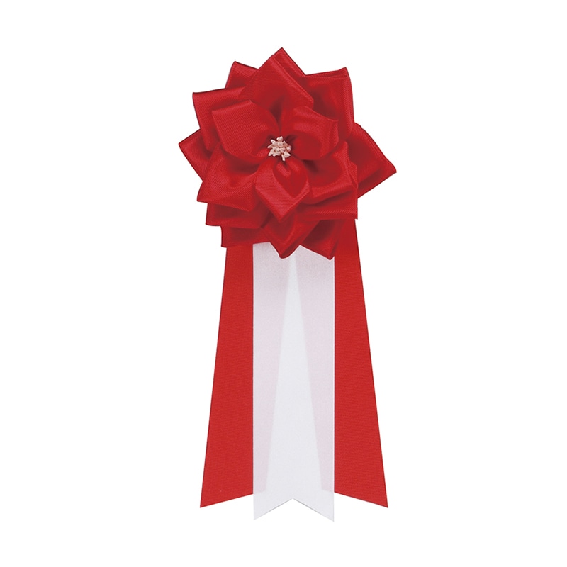 銀鳥産業 徽章リボン キ-5RDN 徽章バラ 小 3枚タレ 赤 1個
