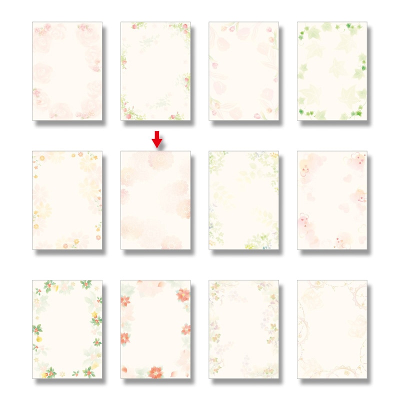 ササガワ 洋柄OA用紙 デザインペーパーフラール A4サイズ 1冊10枚入り