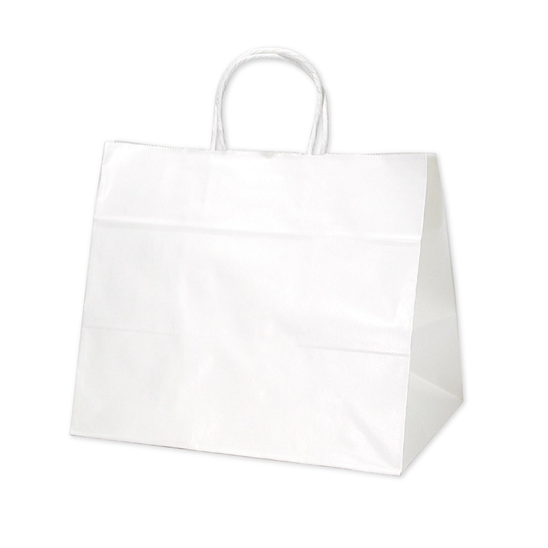 ササガワ 手提げ紙袋 白無地 超特大横長 10枚 50-6700 1包（ご