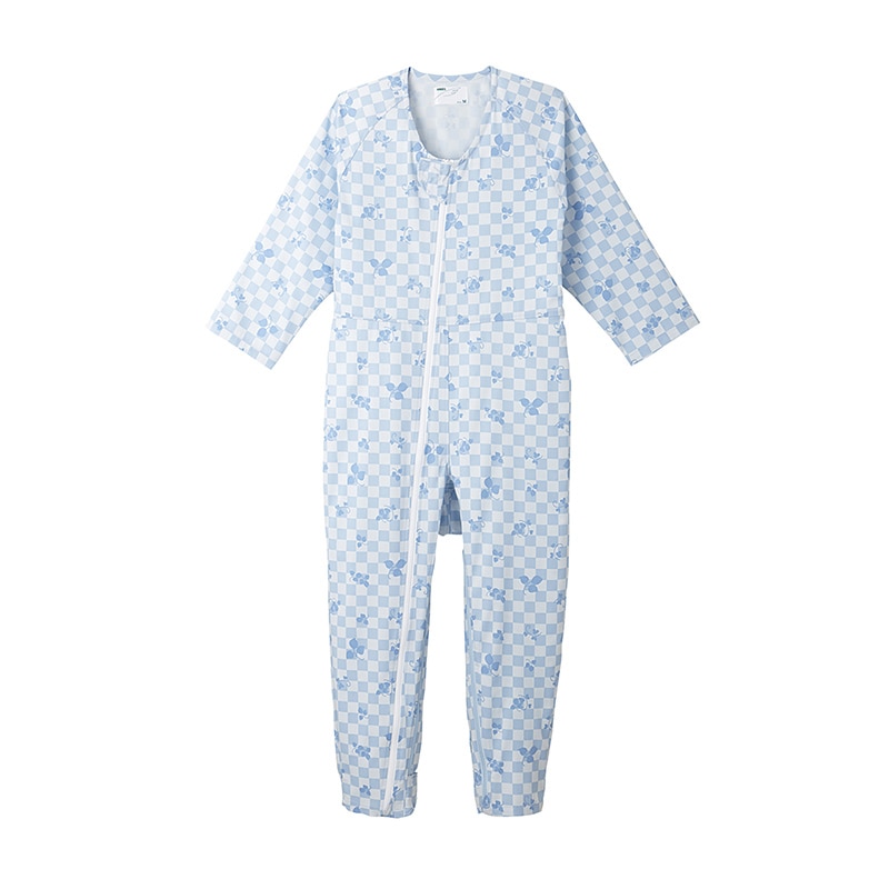 介護ねまき コンビネーション2 フルオープン型 5638-A 3L リーフブルー 1枚(ご注文単位1枚)【直送品】