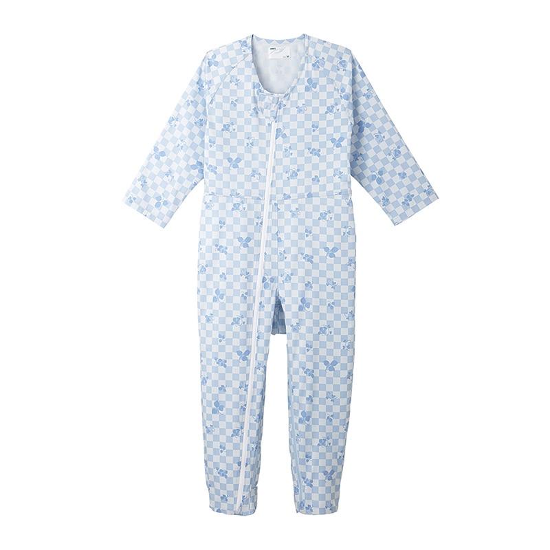 介護ねまき コンビネーション2 フルオープン型 5638-A S リーフブルー 1枚(ご注文単位1枚)【直送品】