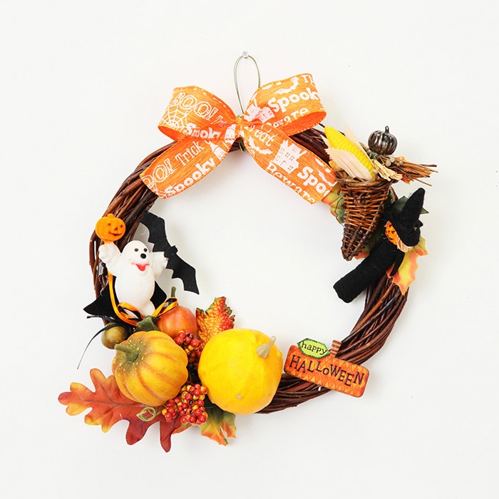 フローレックス ハロウィン ナチュラルリース HW-1628 1個(ご注文単位1個)【直送品】