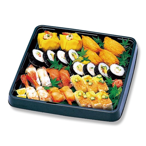 126599 寿司容器 祗園30 にぎわいBK−BK 身 240枚 寿司桶 祗園 30長 にぎわいBK-BK 身 中央化学 | テイクアウト容器の