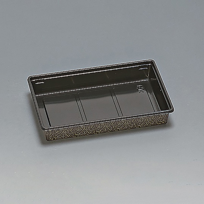 エフピコ 折箱 WPS角 本体蓋付き 270-270V エコ 赤焼板目黒 10枚/袋