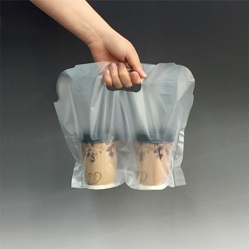 ミヤゲン テイクアウト用レジ袋 キャリーカップ 2個用 100枚/束（ご