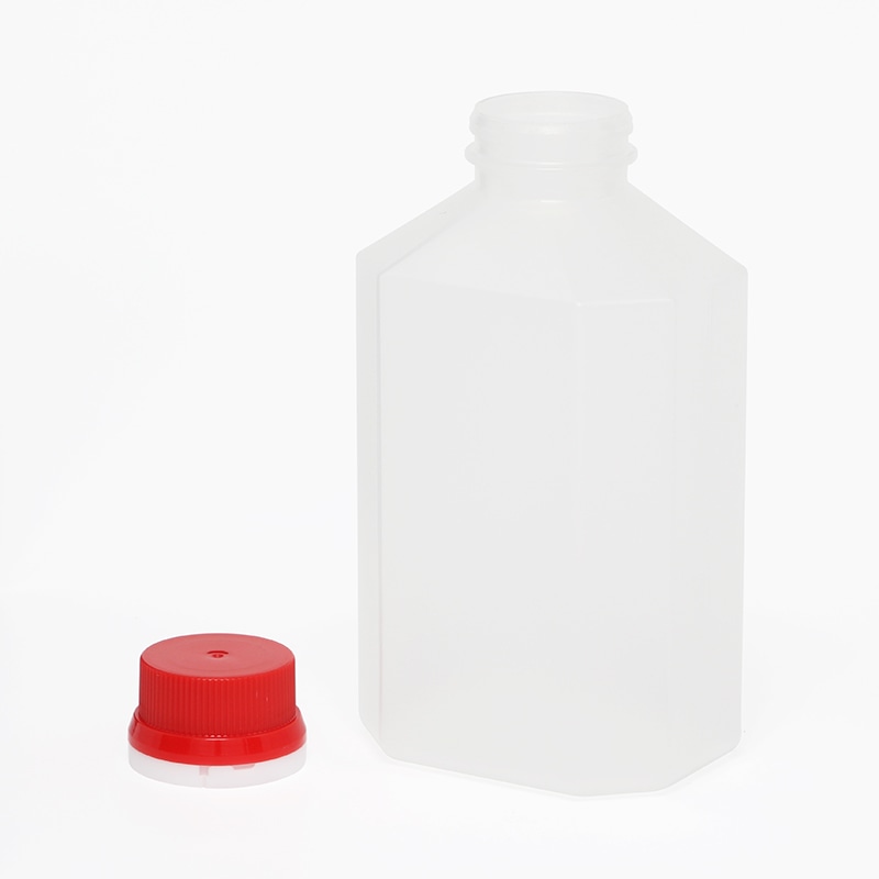ハニー PPボトル容器 FSI耐熱キャップ丸穴赤白付き 360ml 打栓式
