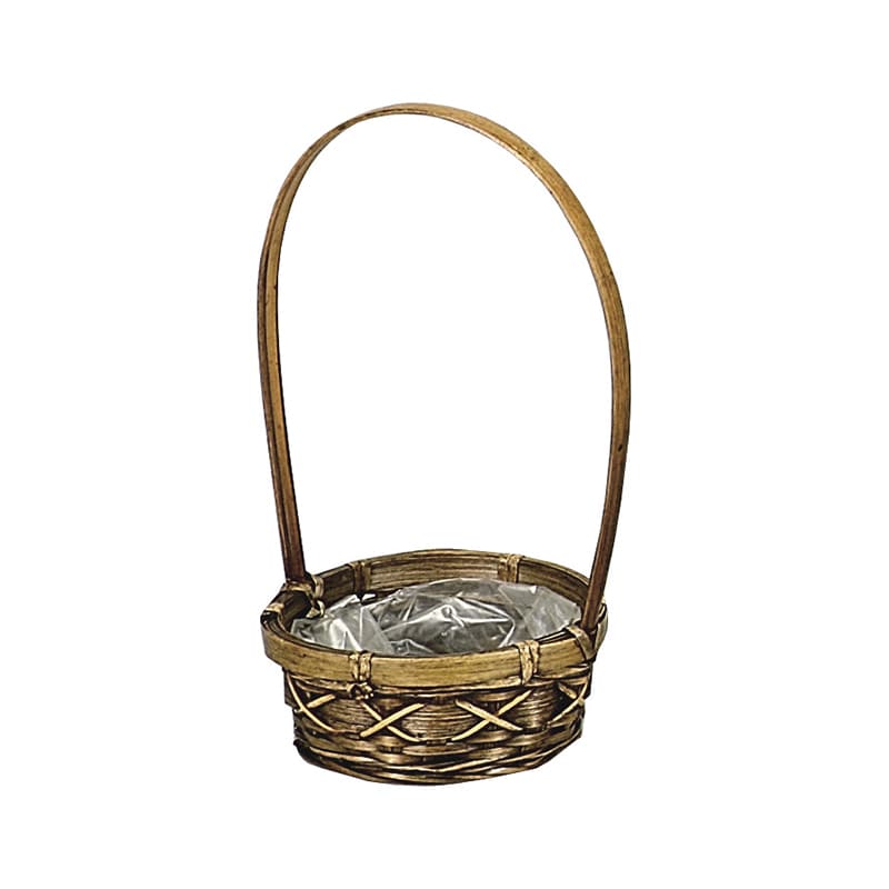 大橋新治商店 アレンジバスケット 丸 小 ハンドル付 65-570 1個(ご注文単位20個)【直送品】