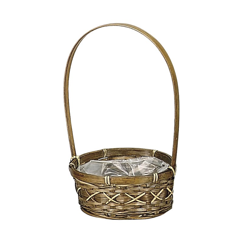 大橋新治商店 アレンジバスケット 丸 中 ハンドル付 65-571 1個(ご注文単位20個)【直送品】