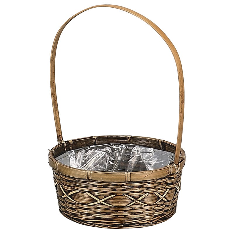 大橋新治商店 アレンジバスケット 丸 特大 ハンドル付 65-581 1個(ご注文単位8個)【直送品】