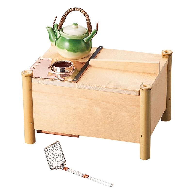 ヤマコー 新木曽ひのき湯豆腐桶 標準3点セット 木炭専用 21572 1セット(ご注文単位1セット)【直送品】