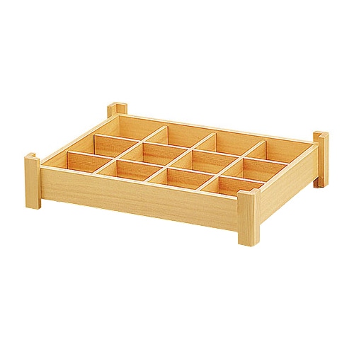 ヤマコー 白木隅足 十二仕切盛込 27164 1個(ご注文単位1個)【直送品】