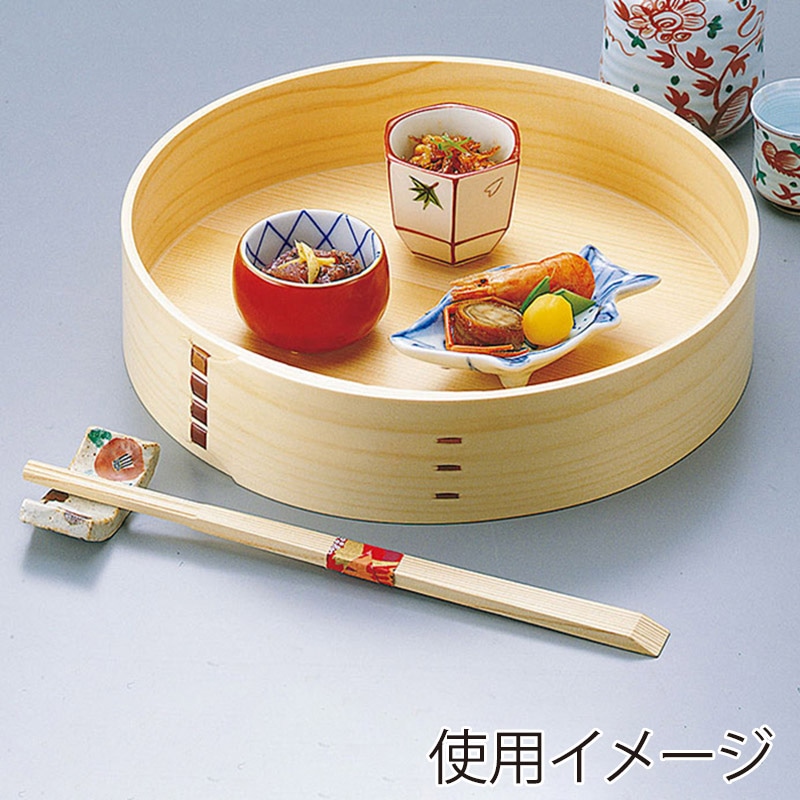 ヤマコー 檜 8寸曲輪盛器 足なし 27406 1個(ご注文単位1個)【直送品】