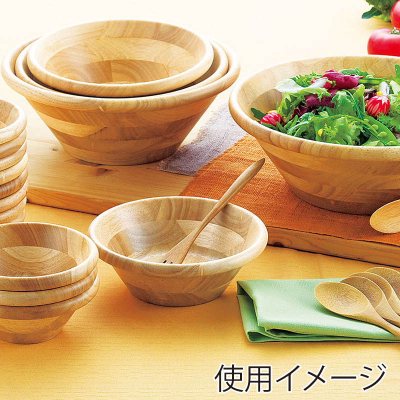 ヤマコー 天然木サラダボウル・ナチュラル φ21cm 32034 1個（ご注文