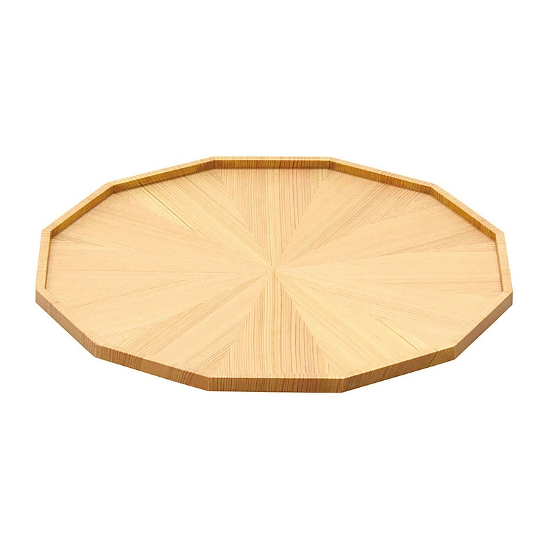 ヤマコー 桧 放射杢 12角料理皿 大 38098 1個(ご注文単位1個)【直送品】