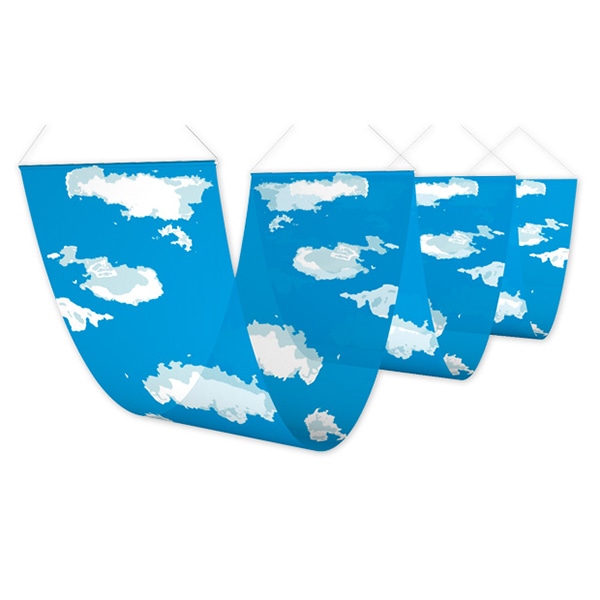 アルファ 三連ペナント 空と雲 EC8-0677 1個（ご注文単位1個）【直送品】