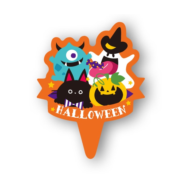 天満紙器 ケーキピック ハロウィーンファミリー XG367 100枚/束(ご注文単位1束)【直送品】