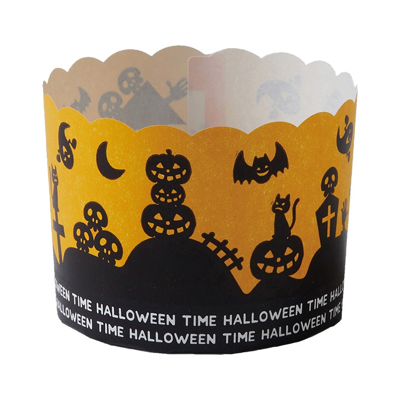 天満紙器 ベーキングカップ ハロウィーンカップ ミステリーナイト XM504 100枚/袋(ご注文単位1袋)【直送品】