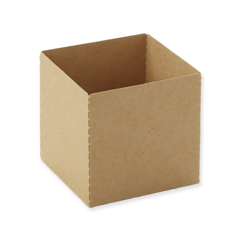 天満紙器 製菓資材 クラフトキューブカップ BT51 茶無地 50枚/袋