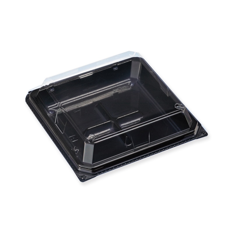 デンカポリマー 食品容器 フードパック(嵌合タイプ) 和菓子4個用 浅 黒