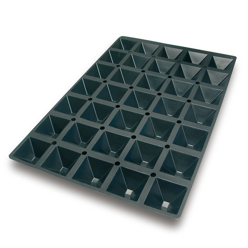 パシフィック洋行 製菓シリコン型 ピラミッド 35取 2SI-SQ010 1個(ご注文単位1個)【直送品】